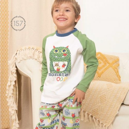 KN 157 PIJAMA  NIÑO INTERLOCK  2 a 6 AÑOS KINANIT