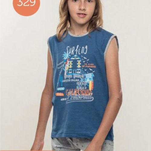 KN 329 PIJAMA NIÑO VERANO 8 A 16  KINANIT