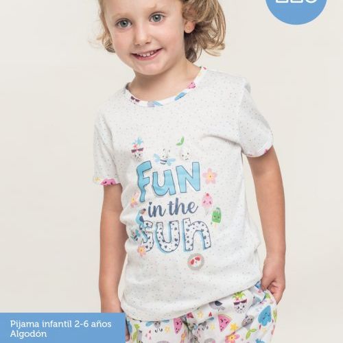 KN 225 PIJAMA NIÑA M/CORTA VERANO 2 A 6 KINANIT