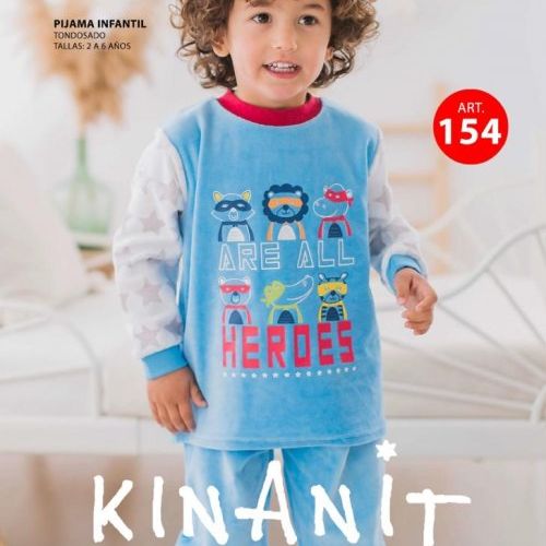 KN 154 PIJAMA  NIÑO TERCIOPELO 2 a 6 AÑOS KINANIT